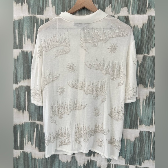 Zara- Beaded Knit Polo- M - Picture 4 of 12